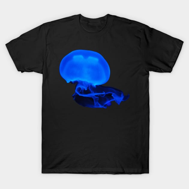 Blue Jellyfish Beautiful Ocean Wildlife Biology Animal Art T-Shirt by twizzler3b